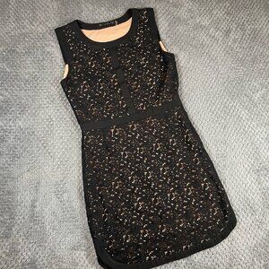 Potter's Pot Women's Black Floral Lace Dress Size Small Sleeveless Whimsigoth
